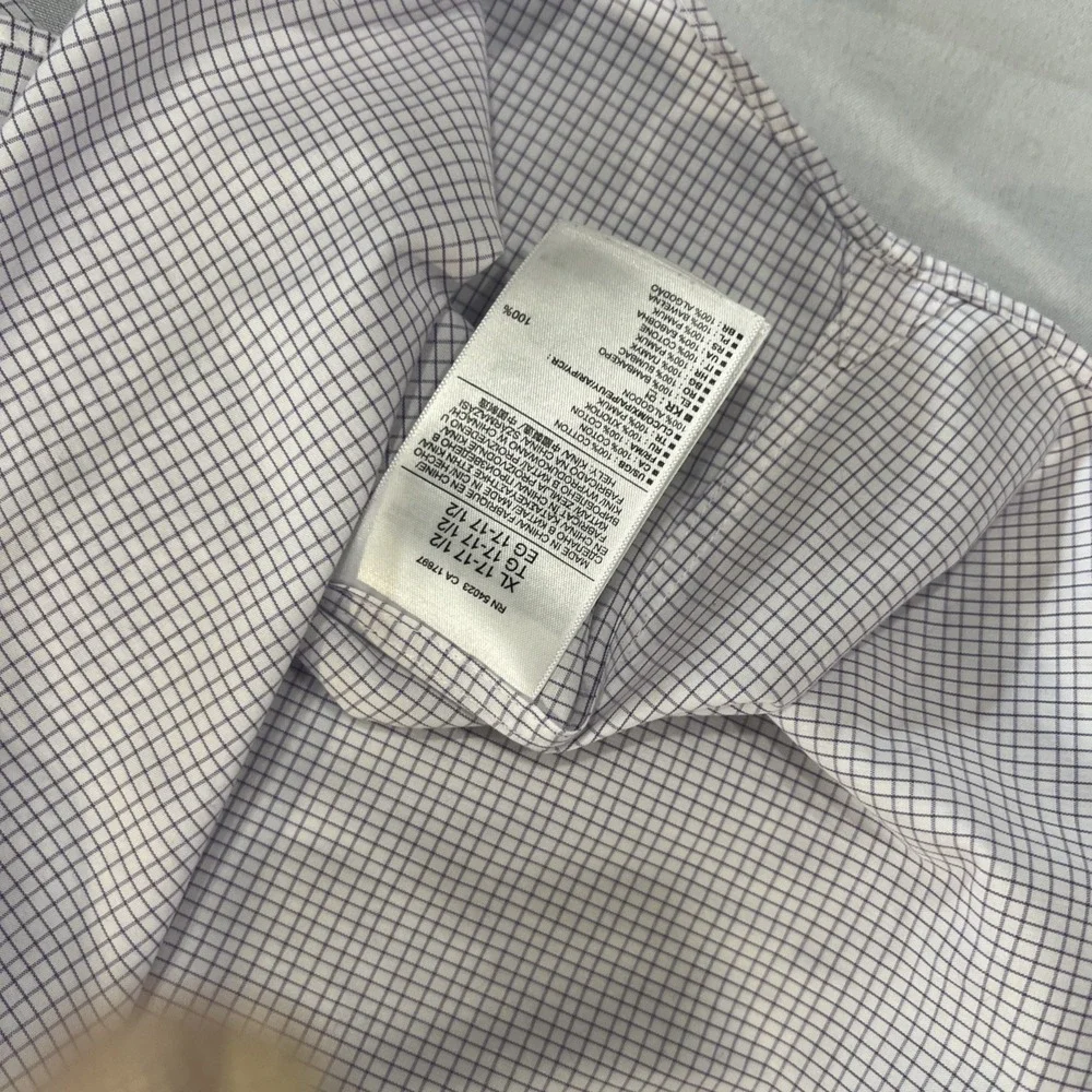 Banana Republic Mens Plum‎ Plaid Long Sleeve Button Up Size Xl  Beautiful 459